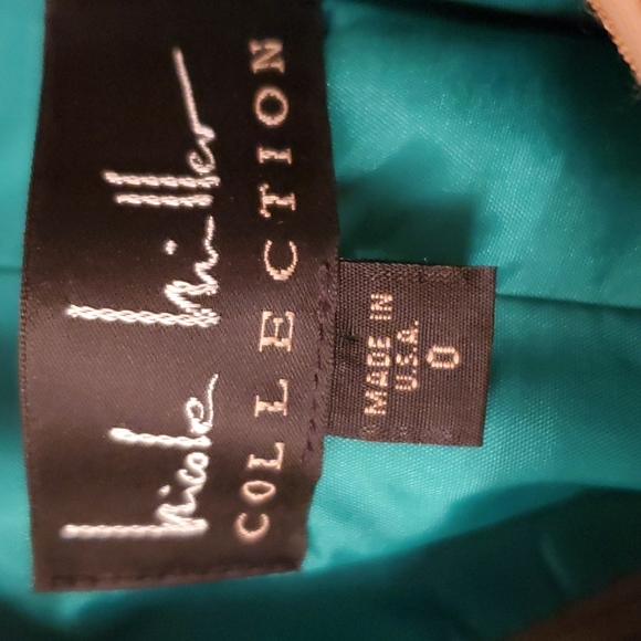 NEW NICOLE MILLER SILK IRIDESCENT GOLD/GREEN COCKTAIL DRESS SZ 0 - Picture 8 of 11